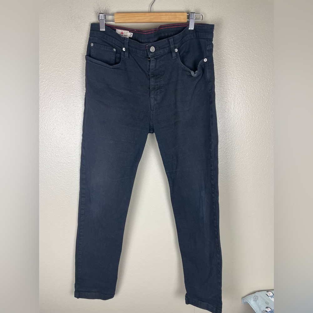 American Giant Black Denim Dakota Straight Jeans Size 34